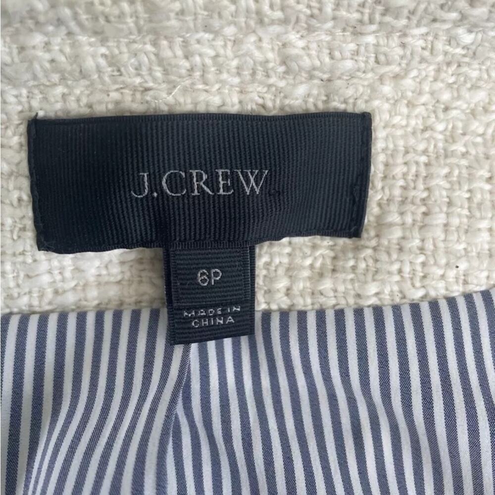 J.Crew Tweed Fringy Lady Jacket Blazer Classic red blue Four Pockets Size 6 6P - Picture 8 of 14